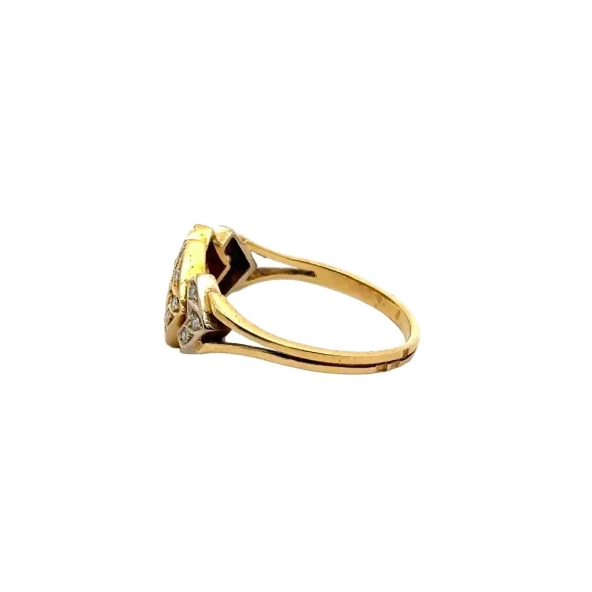 Bague Pavée en or jaune et diamants - Image 3