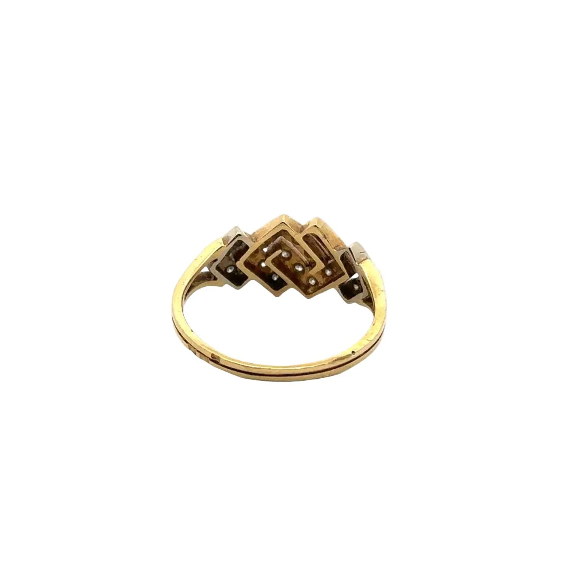 Bague Pavée en or jaune et diamants - Image 4