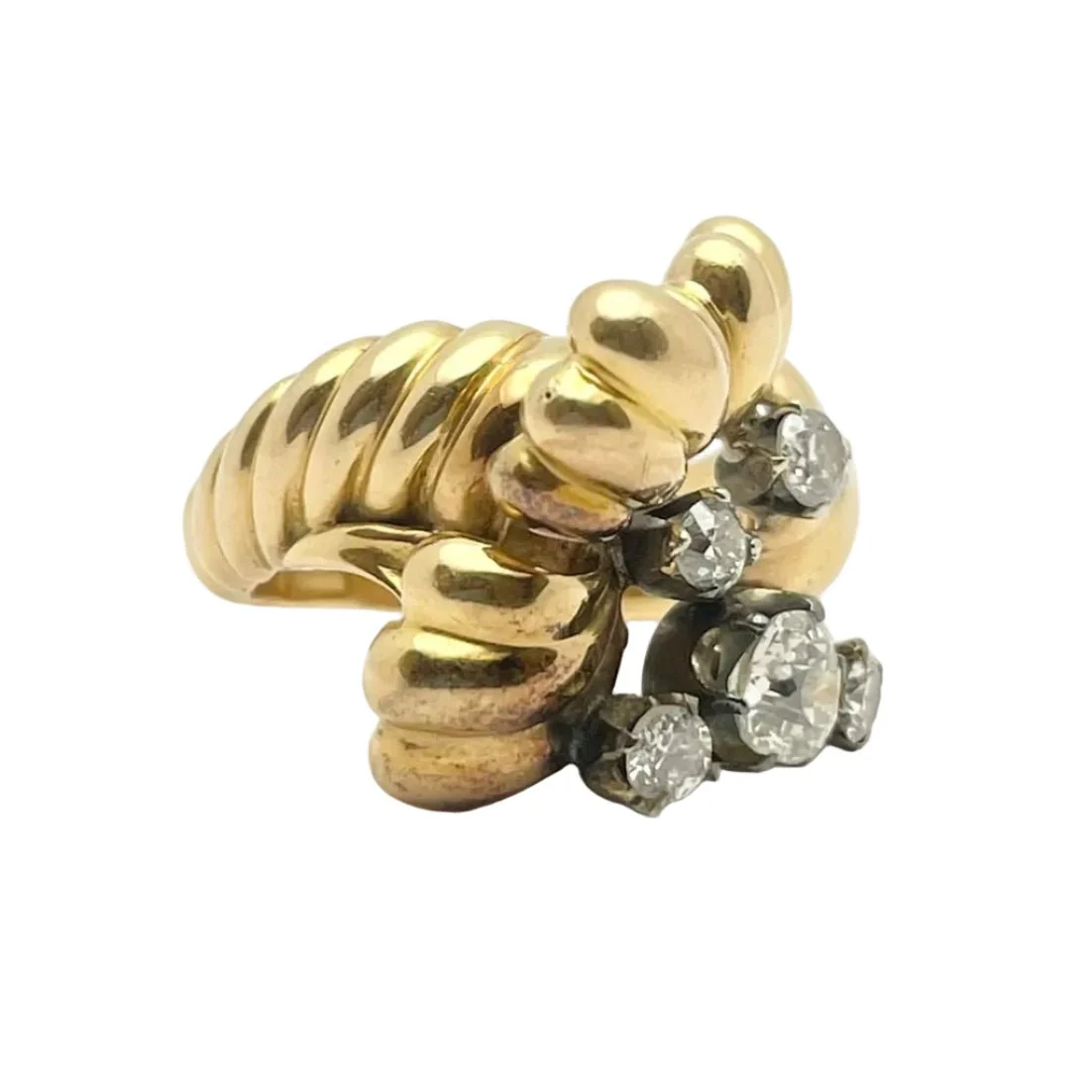 Bague en or jaune et diamants - Image 6