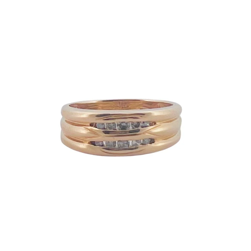 Bague en or jaune et diamants