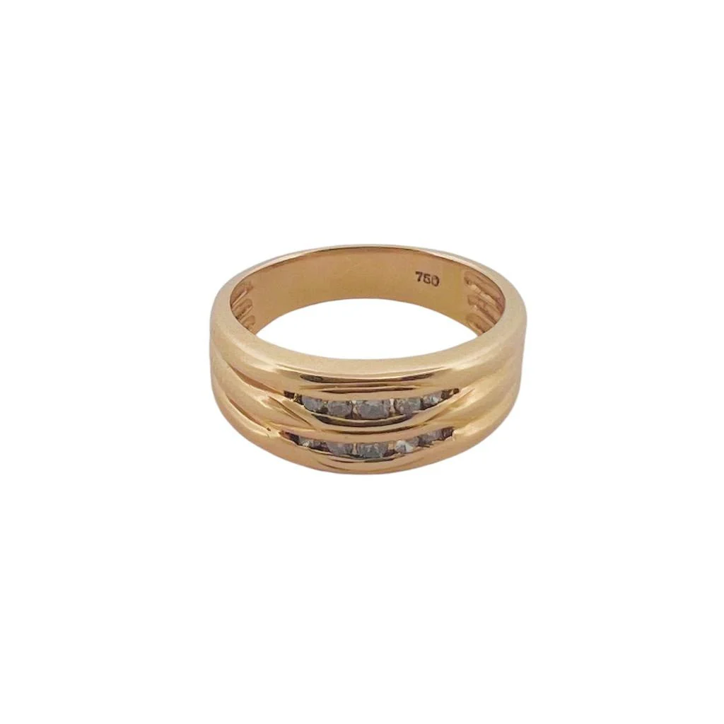 Bague en or jaune et diamants - Image 2