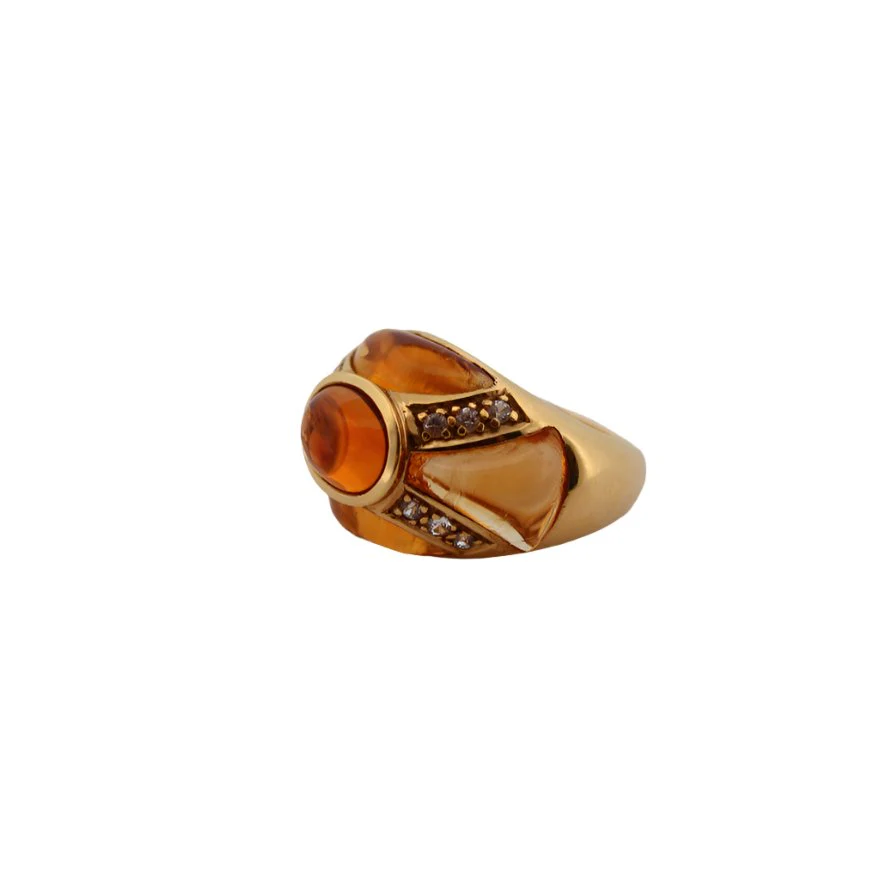 Bague Bandeau en or jaune et diamants - Image 5