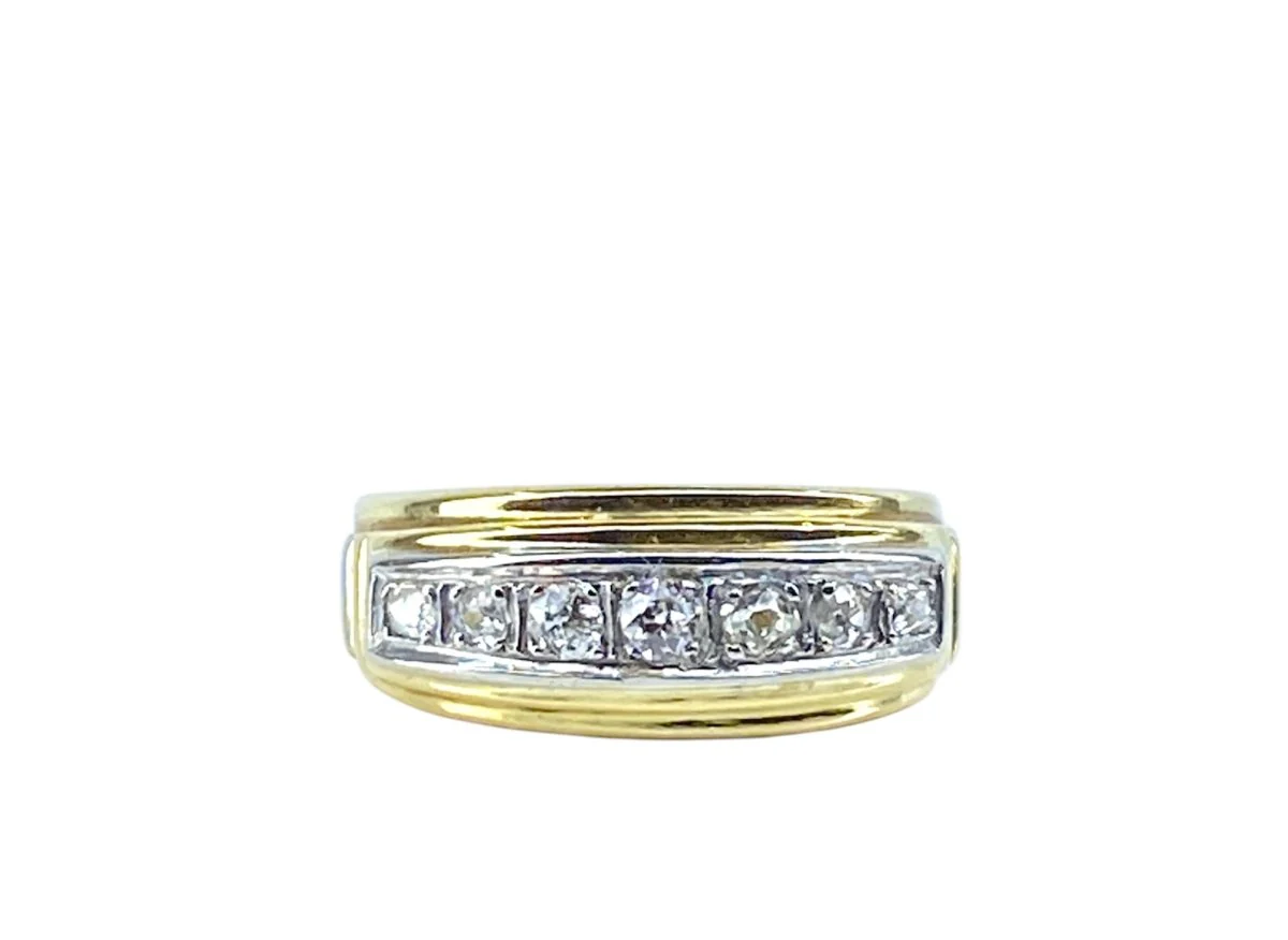 Bague en or jaune et diamants
