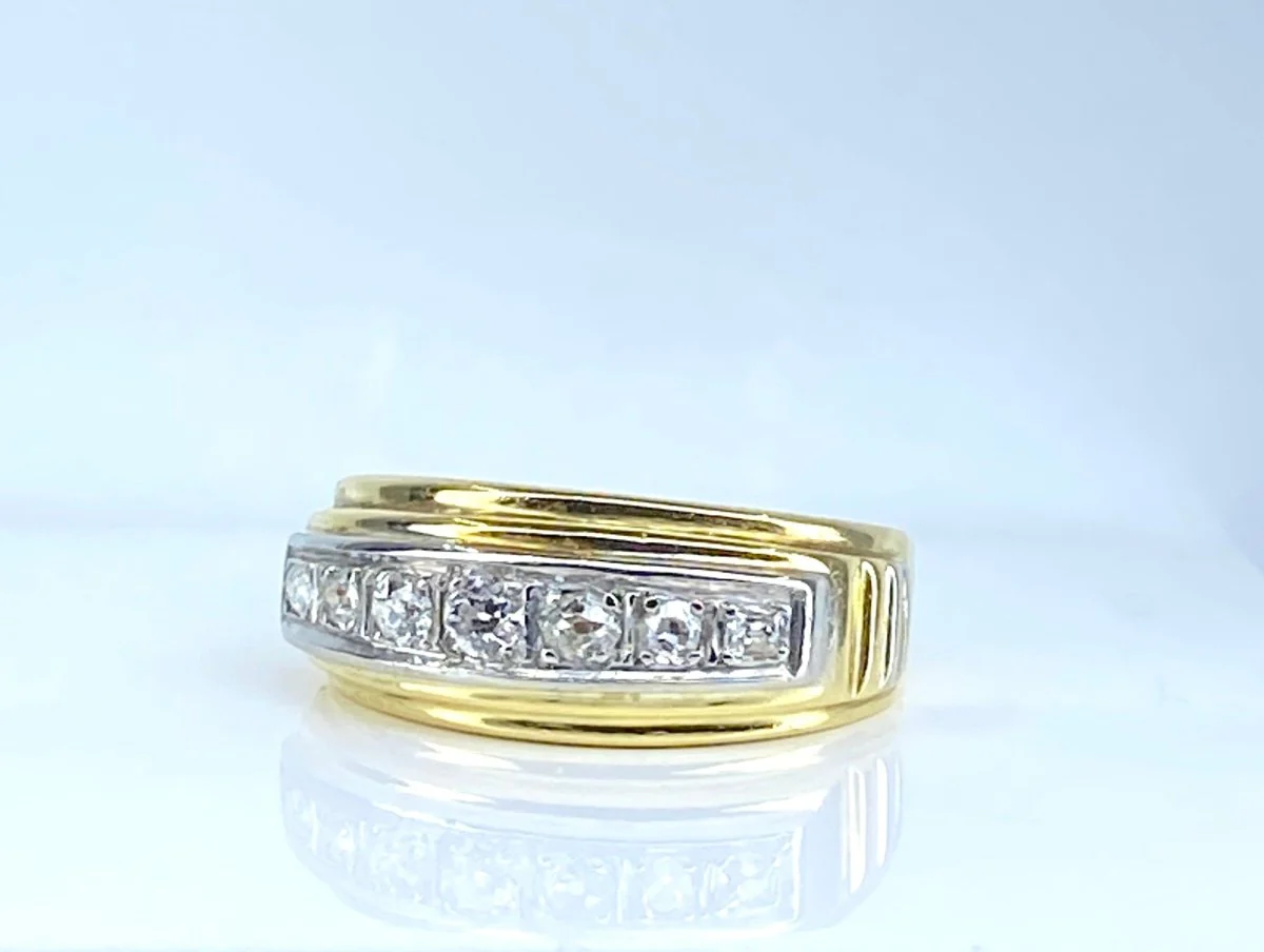 Bague en or jaune et diamants - Image 3