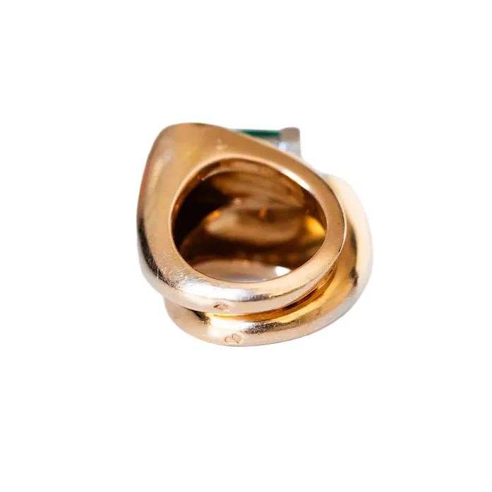 Bague Toi & Moi MAUBOUSSIN en or jaune et émeraude - Image 2