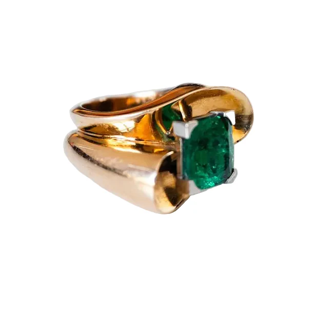 Bague Toi & Moi MAUBOUSSIN en or jaune et émeraude - Image 4