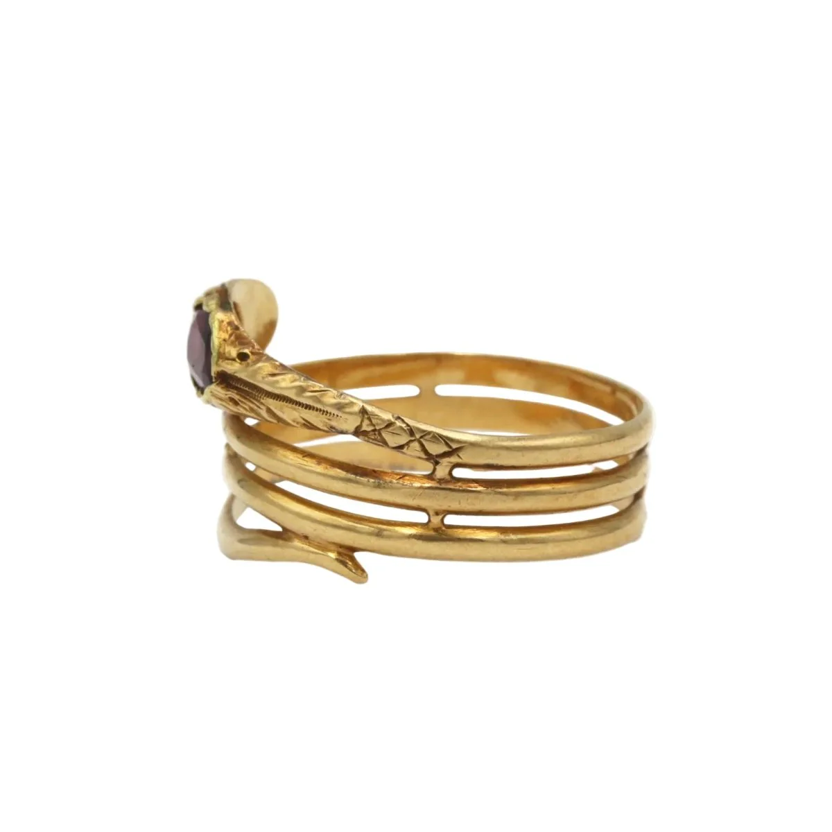 Bague en or jaune et grenat - Image 3