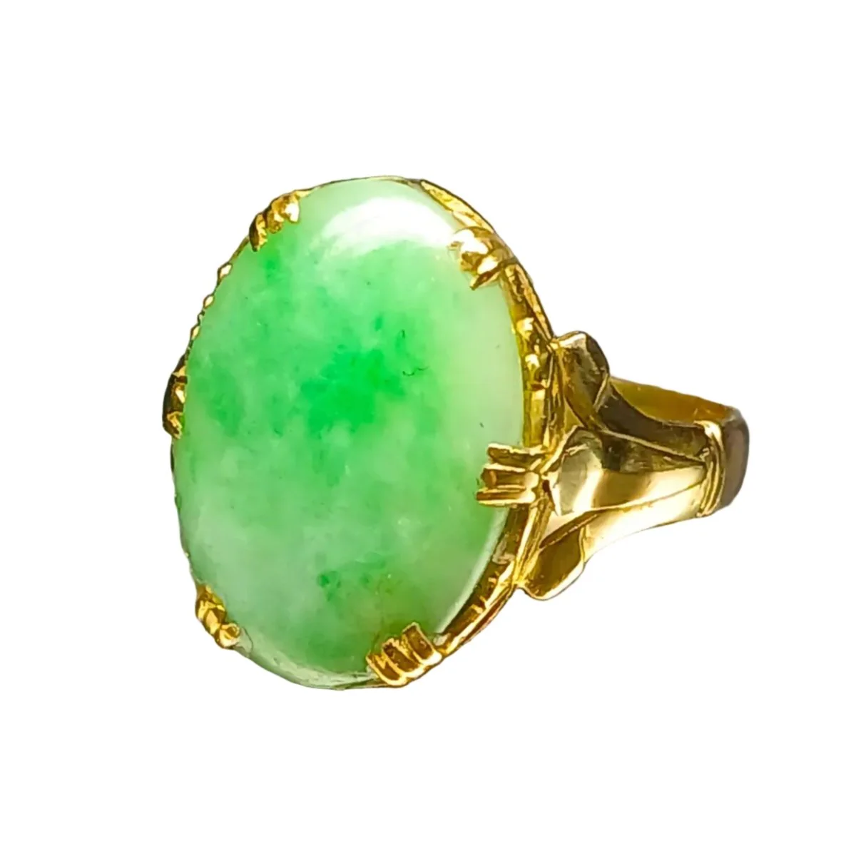 Bague Cocktail en or jaune et jade