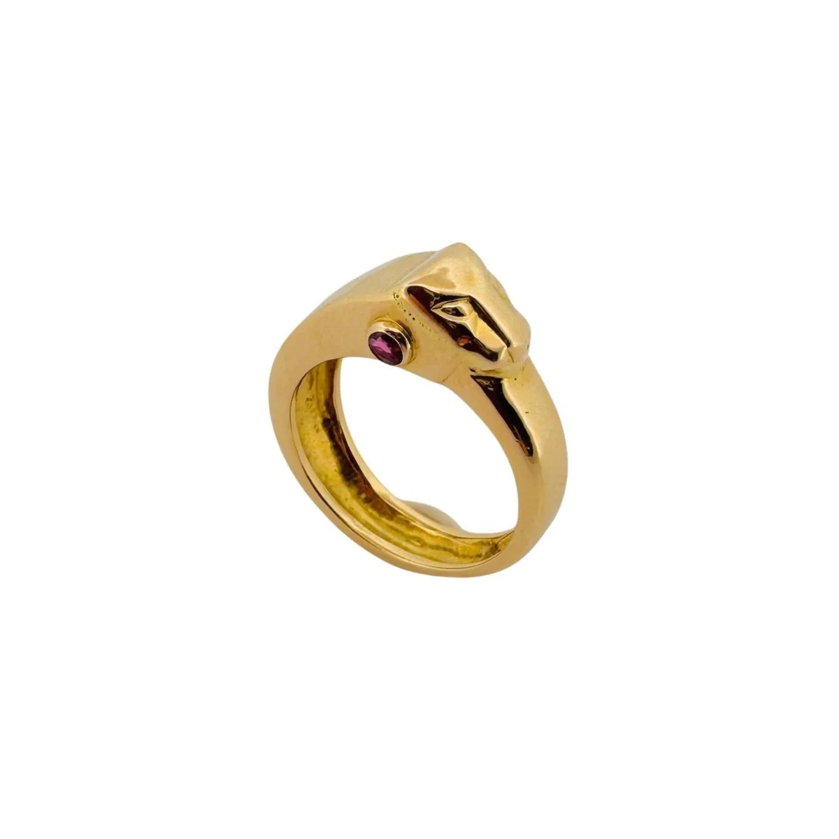 Bague "Animal" en or jaune et rubis