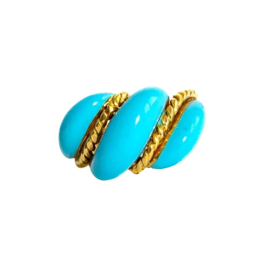 Bague Jonc en or jaune et émail - Image 3