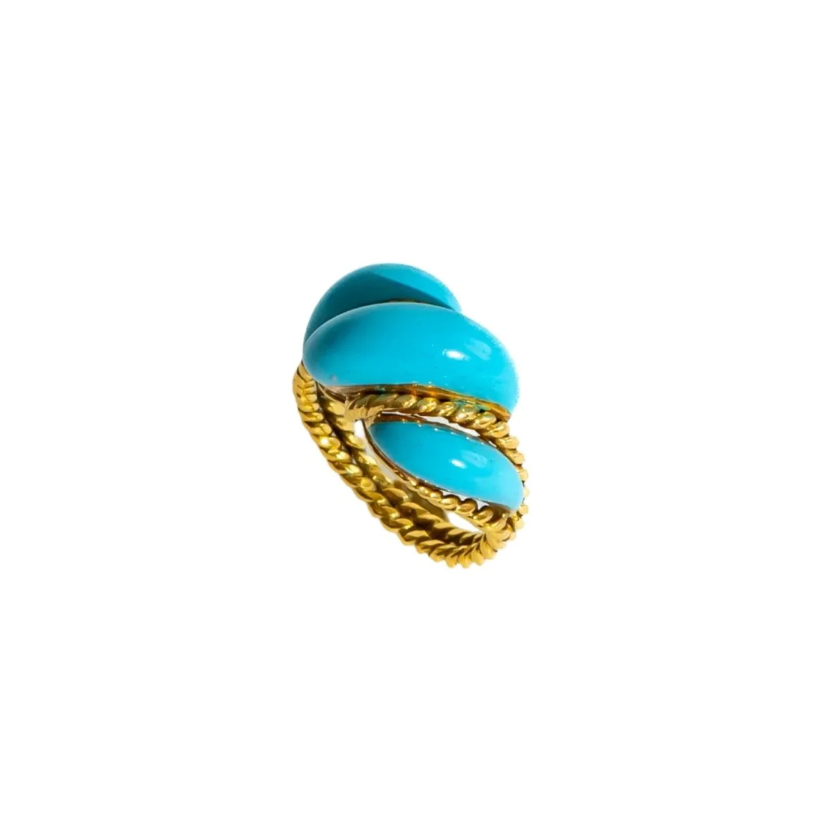 Bague Jonc en or jaune et émail - Image 8