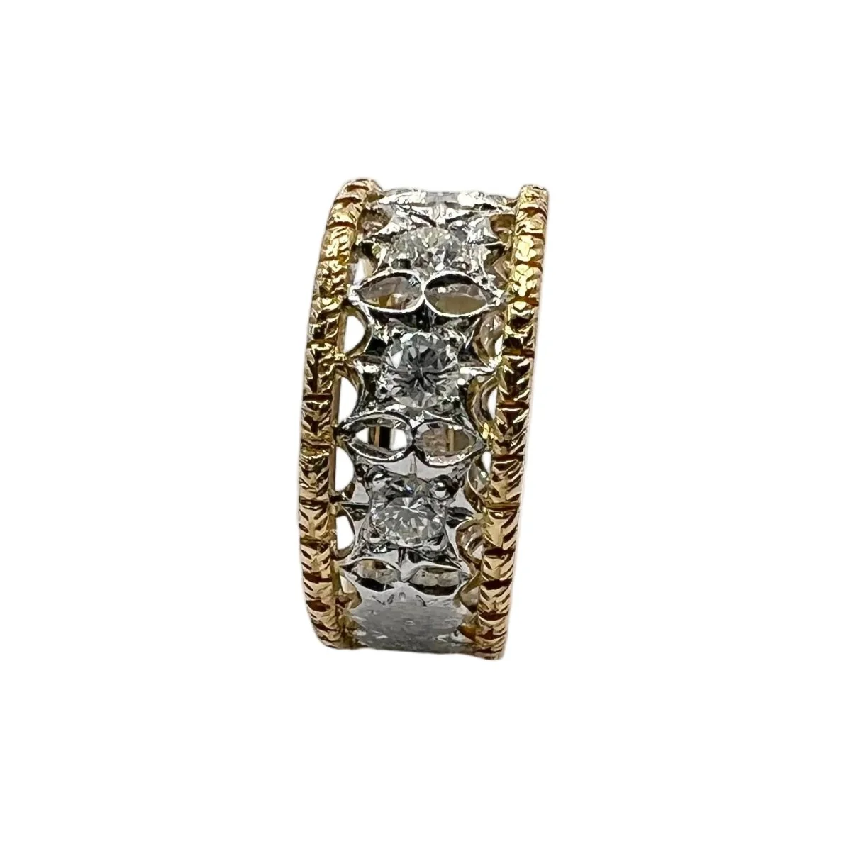 Bague en or jaune, or blanc et diamants - Image 2
