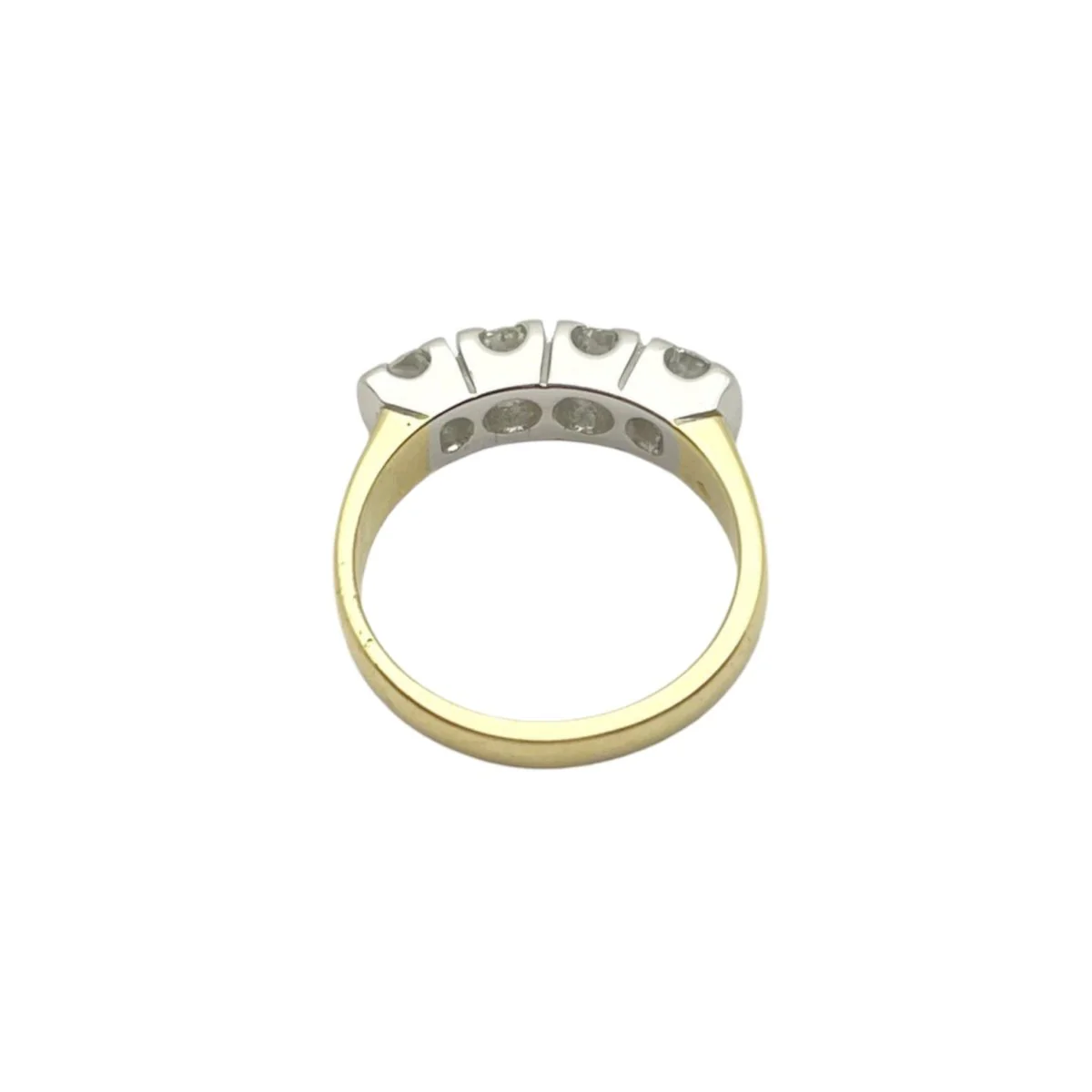 Bague Alliance en or jaune, or blanc et diamants - Image 3