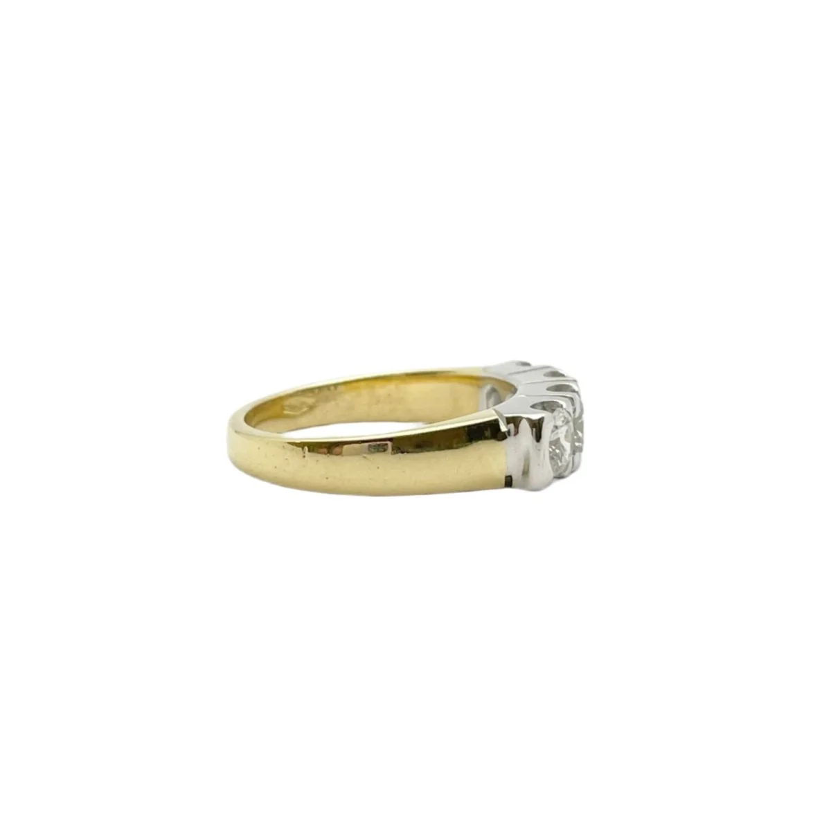 Bague Alliance en or jaune, or blanc et diamants - Image 5