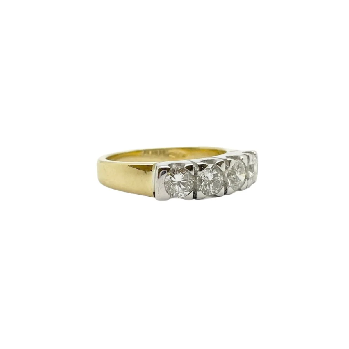 Bague Alliance en or jaune, or blanc et diamants - Image 6