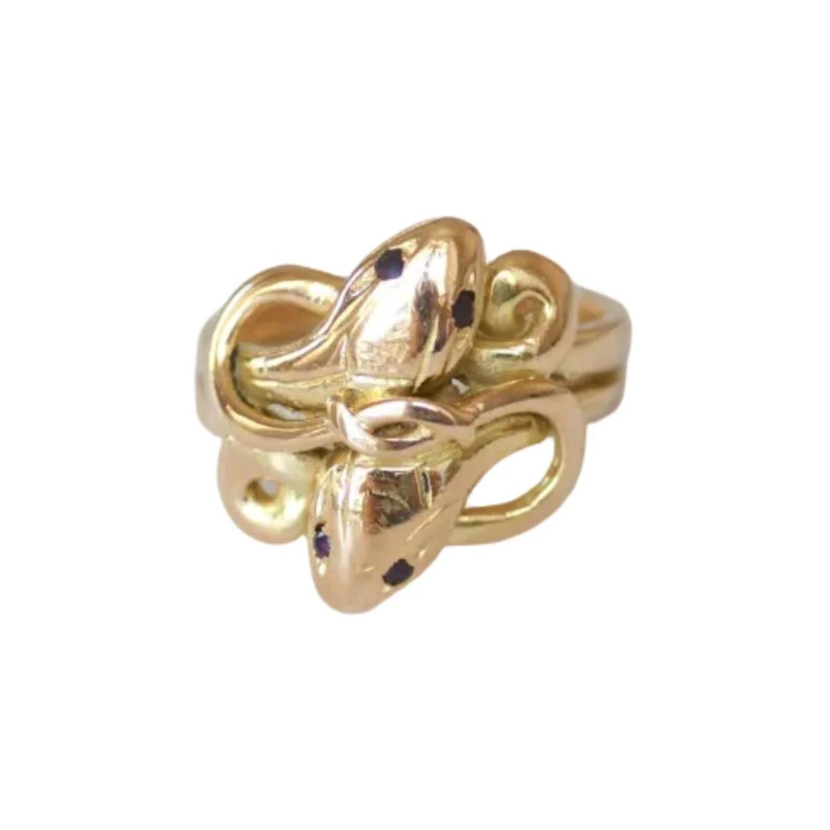 Bague Jonc en or jaune, or rose, et rubis