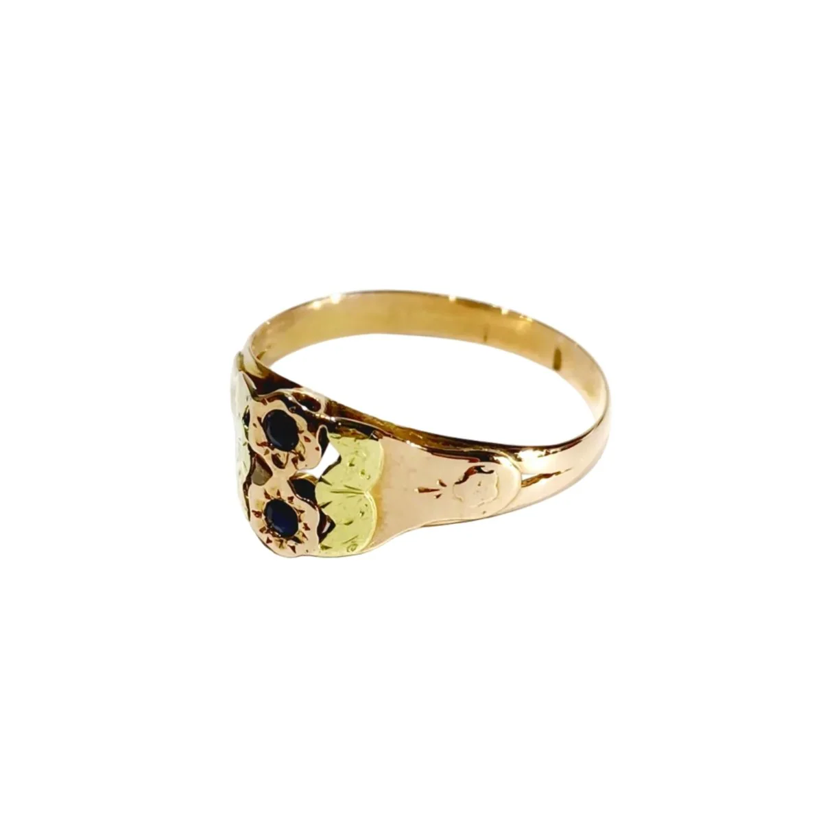 Bague en or jaune, or rose et saphirs - Image 3