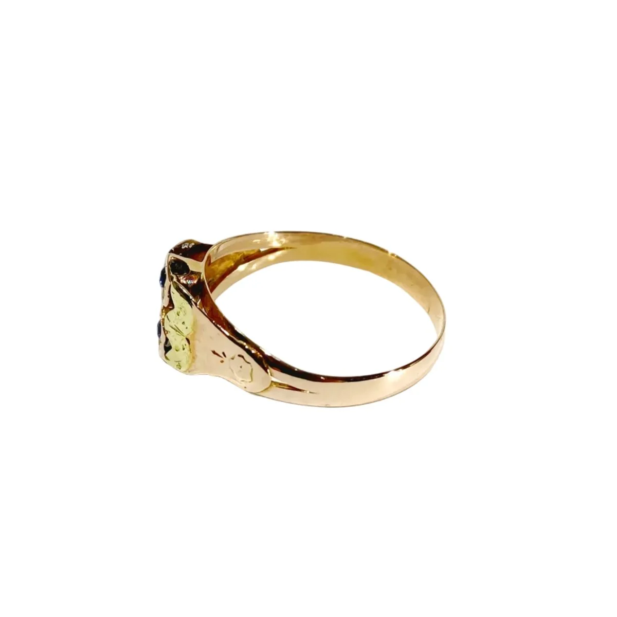 Bague en or jaune, or rose et saphirs - Image 4