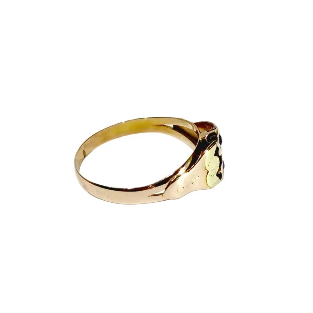 Bague en or jaune, or rose et saphirs - Image 6