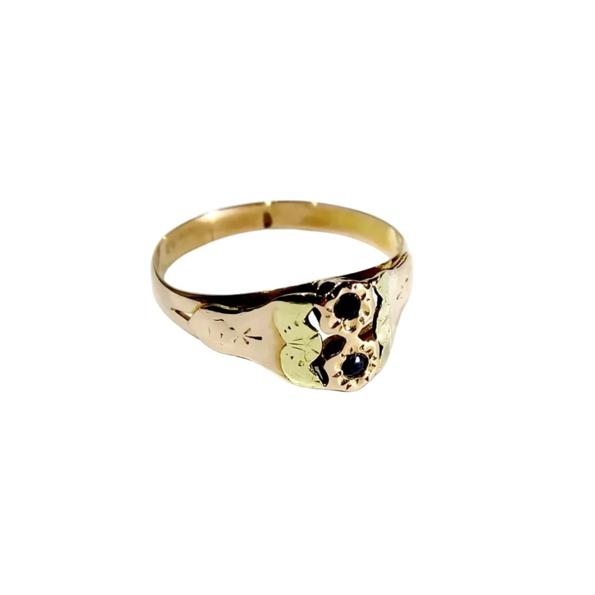 Bague en or jaune, or rose et saphirs - Image 7