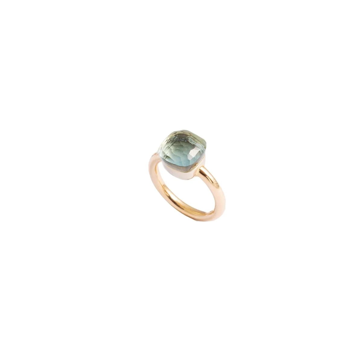 Bague POMELLATO "Nudo" or jaune ornée d'une aigue-marine