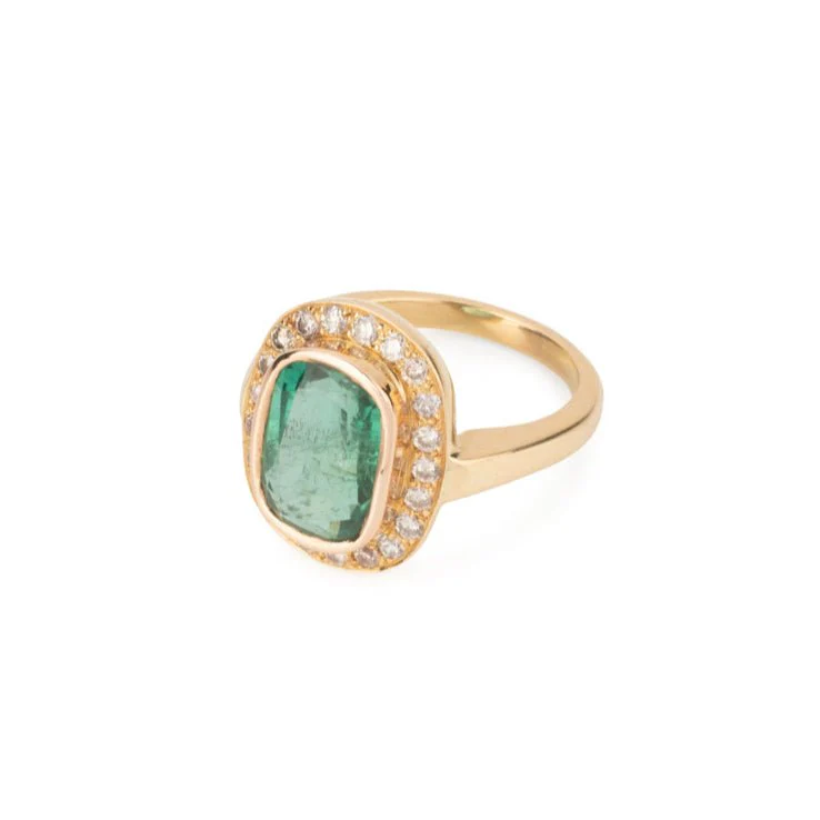 Bague en or jaune ornée d'une émeraude - Image 3