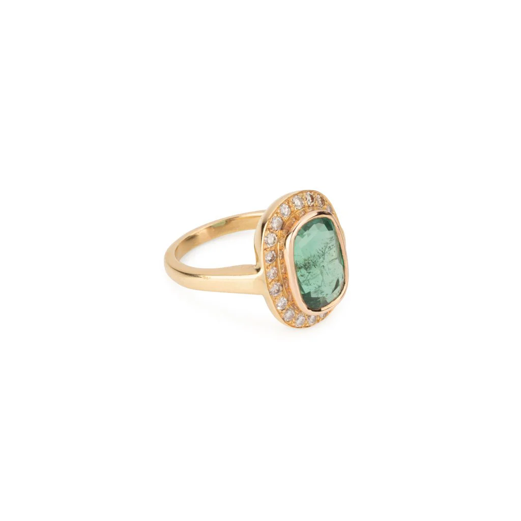 Bague en or jaune ornée d'une émeraude - Image 5