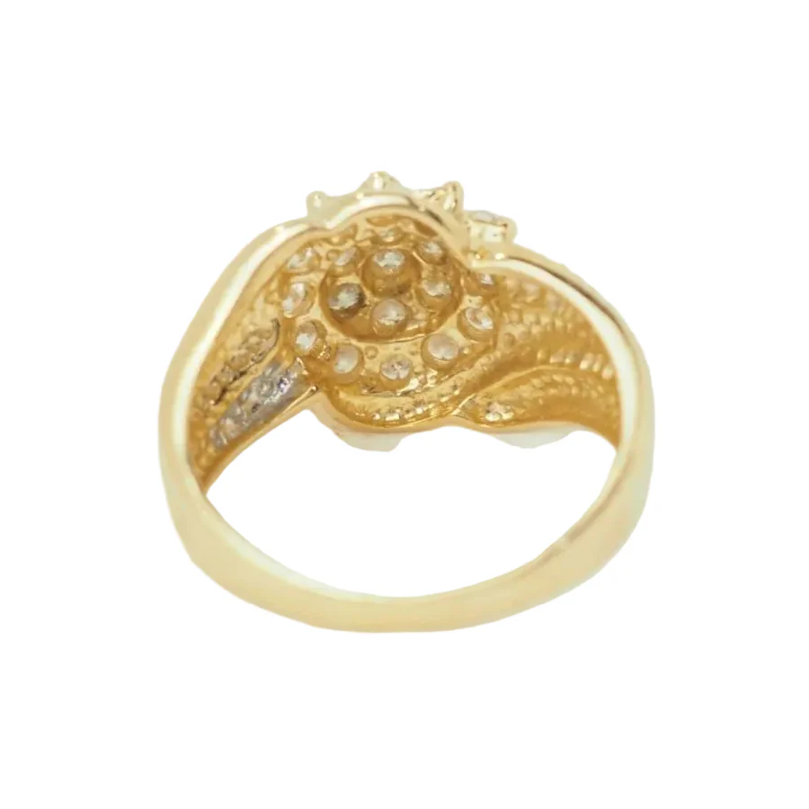 Bague Pavée en or jaune et diamants - Image 4