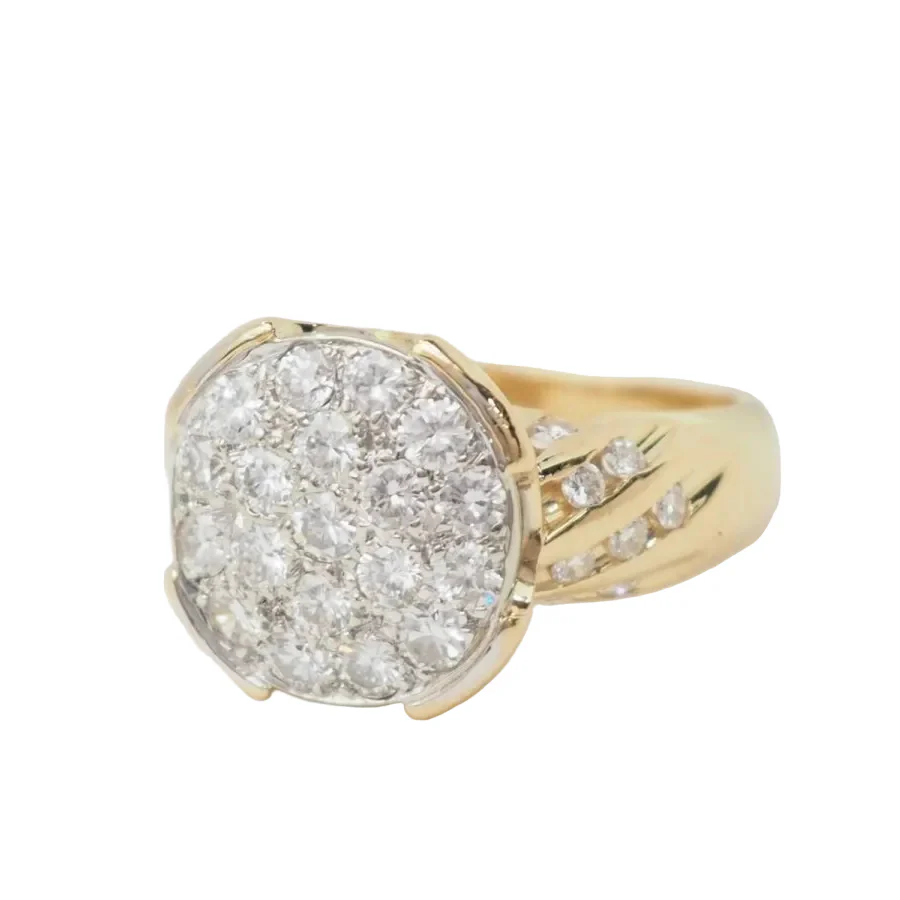 Bague Pavée en or jaune et diamants - Image 3