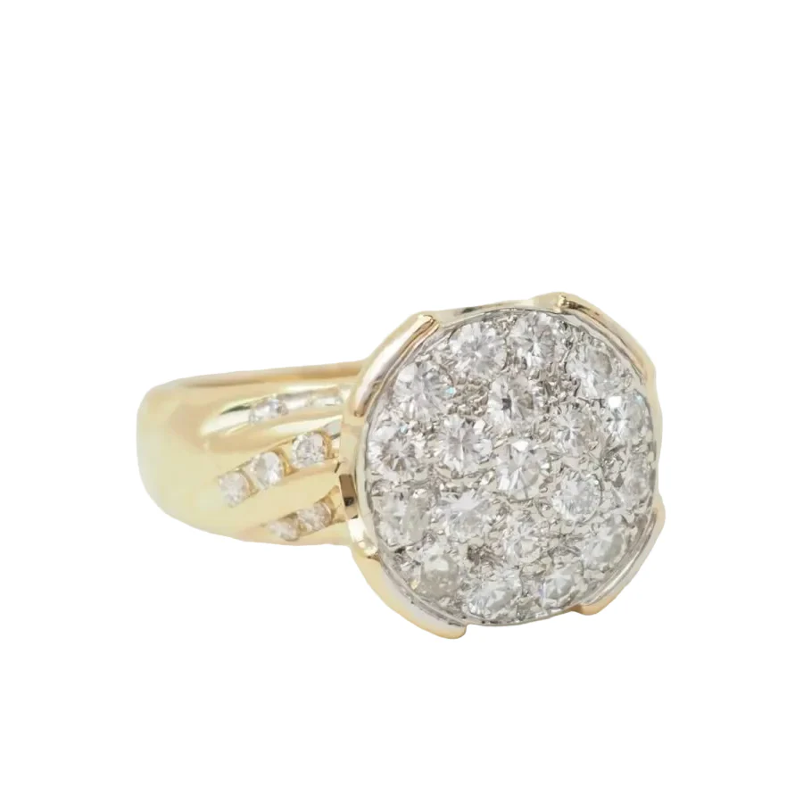 Bague Pavée en or jaune et diamants - Image 5