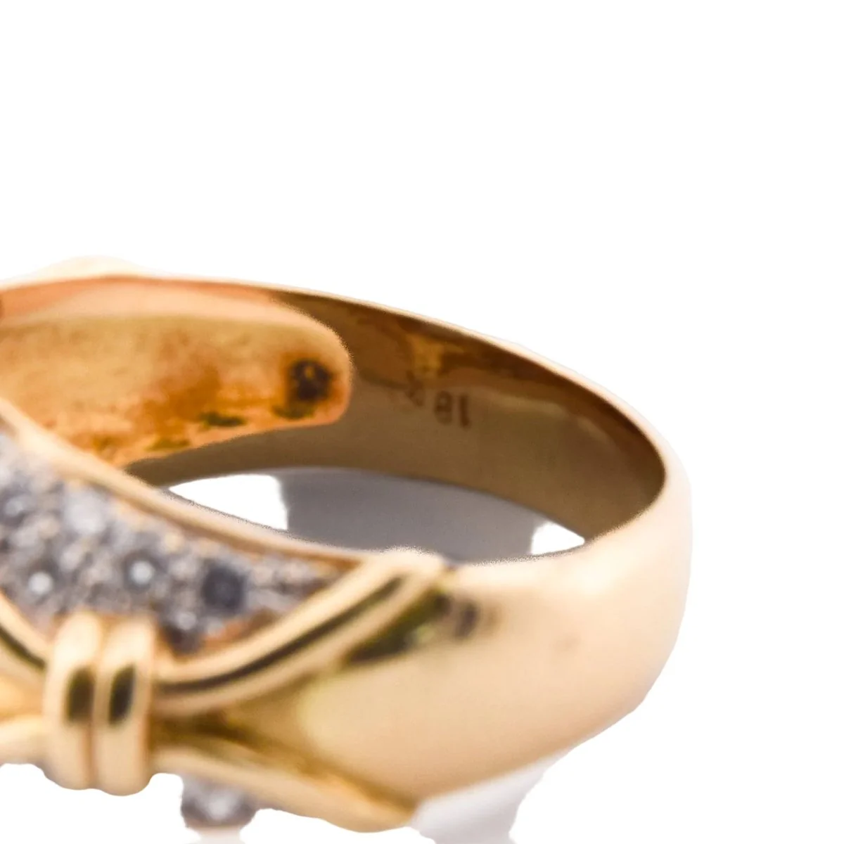 Bague en or jaune, perle et diamants - Image 8