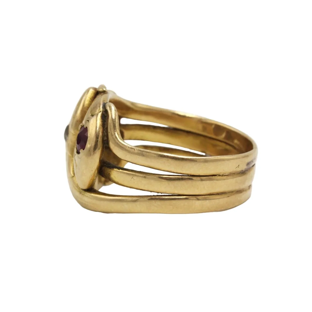 Bague en or jaune, rubis et diamants - Image 3
