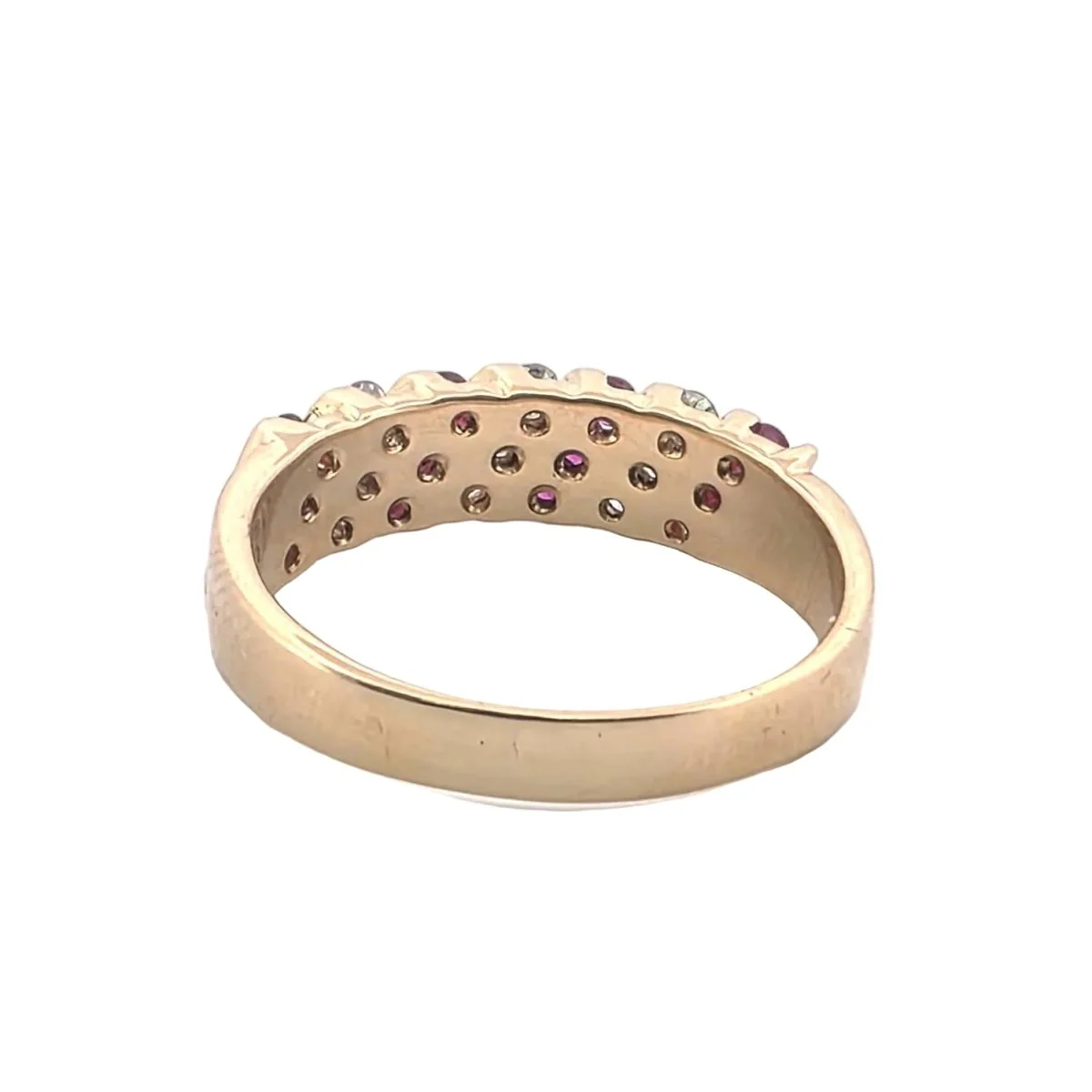 Bague en or jaune, rubis et diamants - Image 3