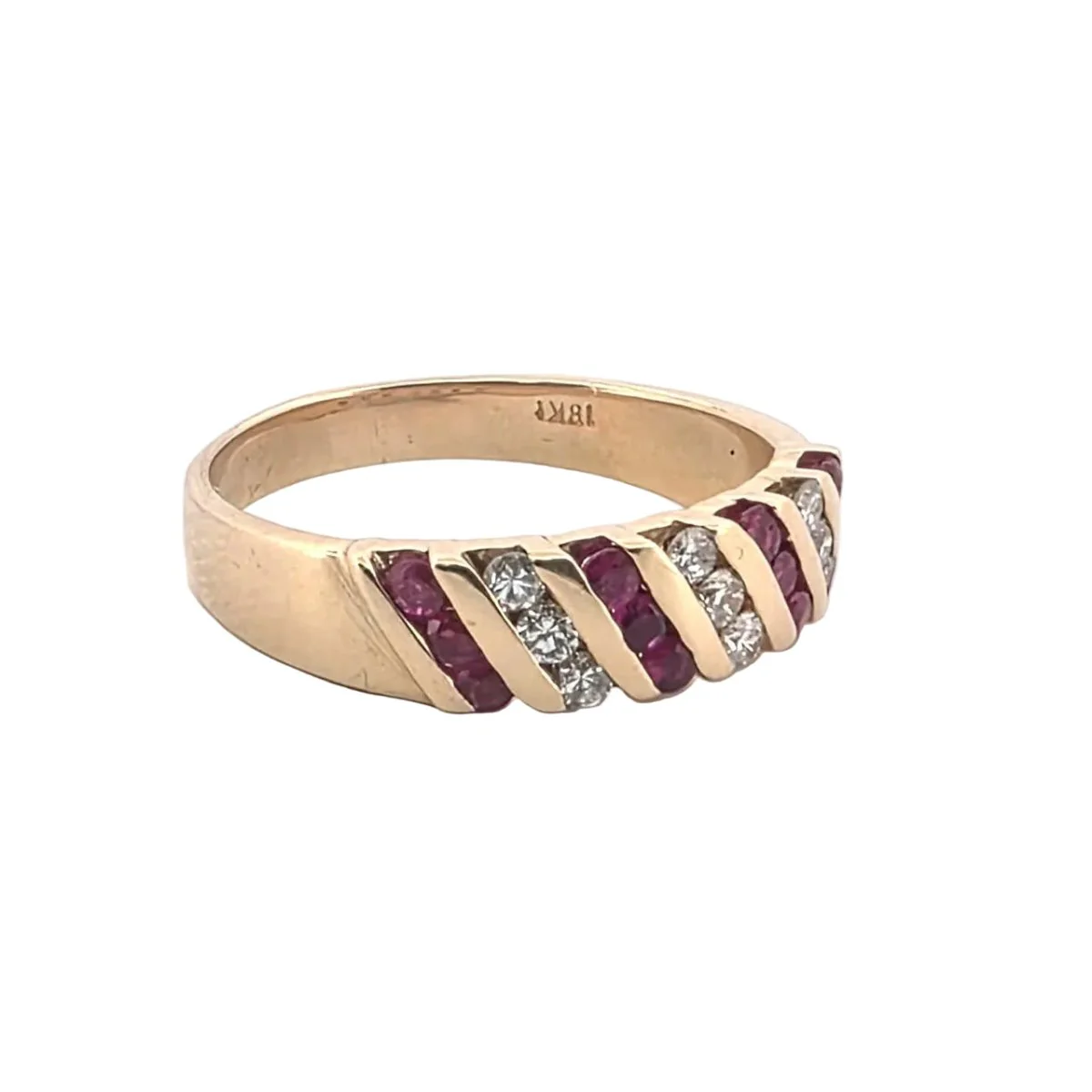 Bague en or jaune, rubis et diamants - Image 4