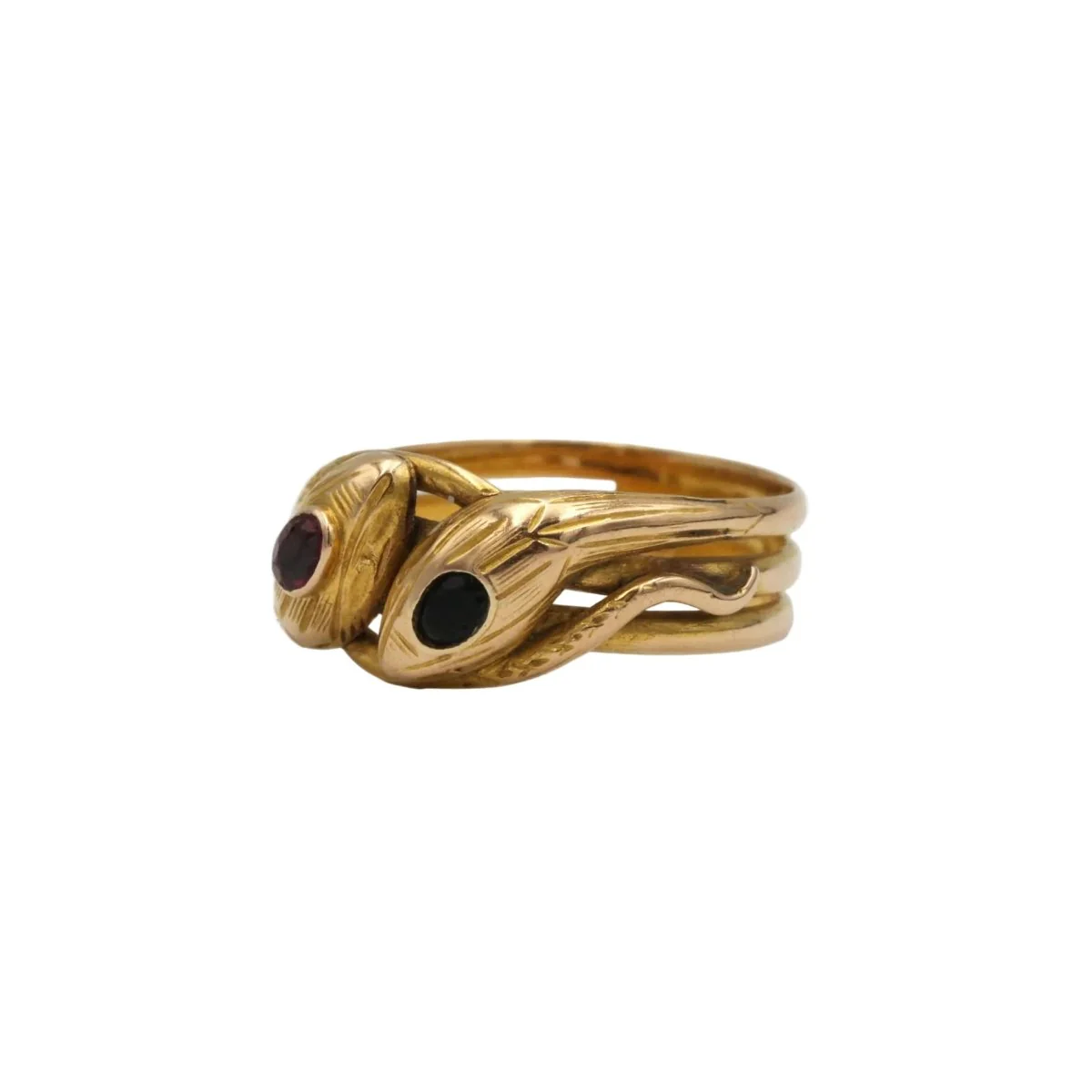 Bague en or jaune, rubis et saphir - Image 2