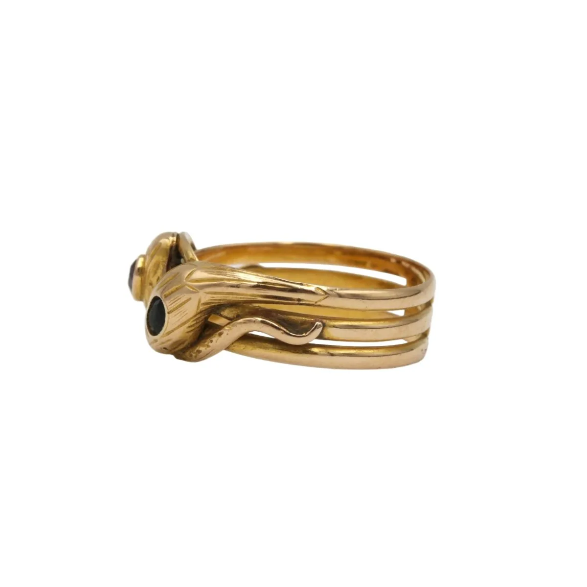 Bague en or jaune, rubis et saphir - Image 3