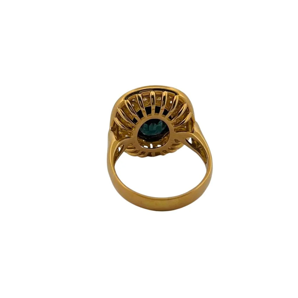 Bague en or jaune saphir et diamants - Image 4