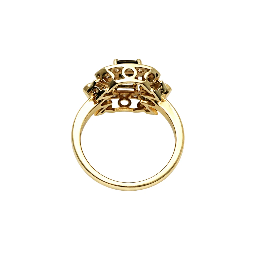 Bague en or jaune, saphir et diamants - Image 4