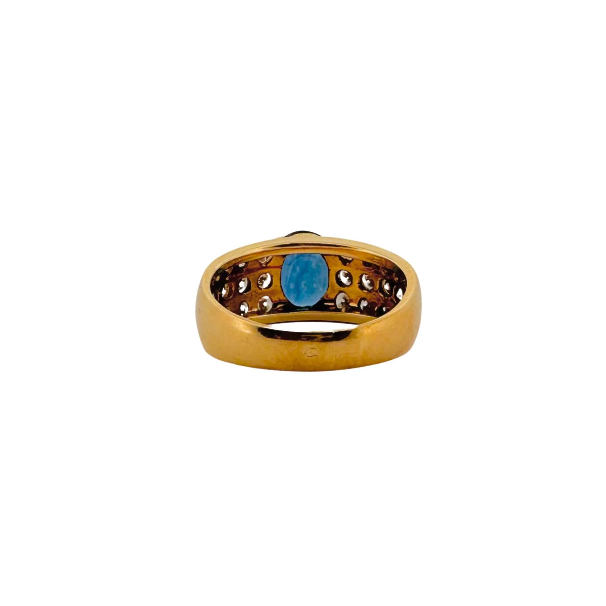 Bague en or jaune, saphir et diamants - Image 4