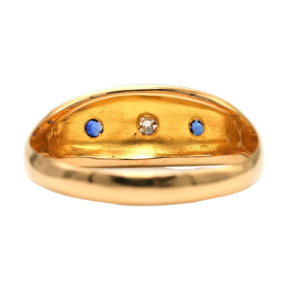 Bague en or jaune, saphirs et diamants - Image 11