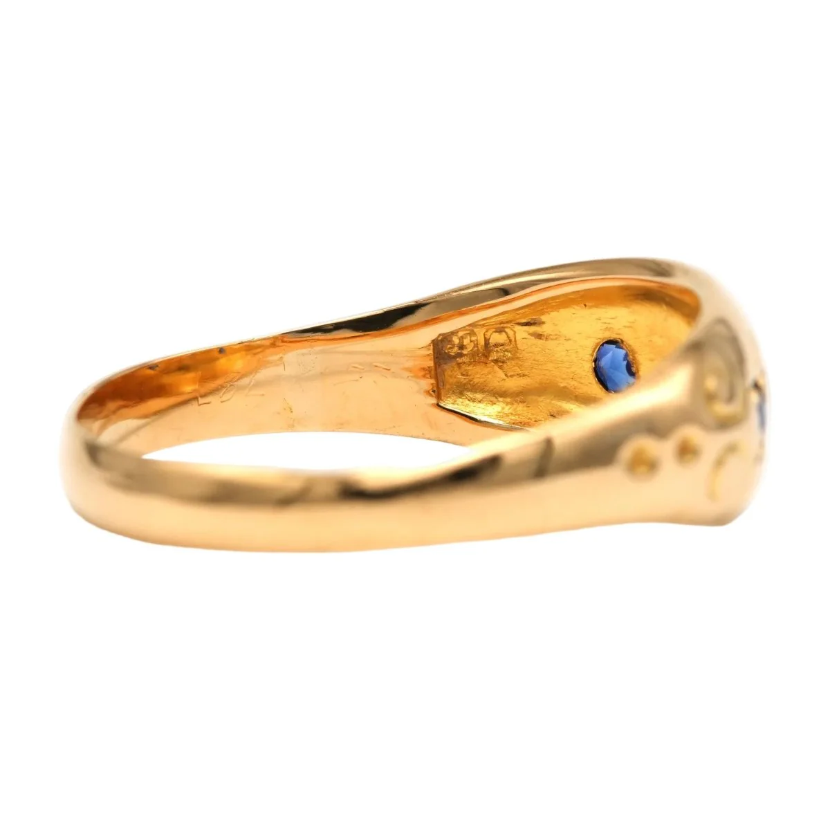 Bague en or jaune, saphirs et diamants - Image 12