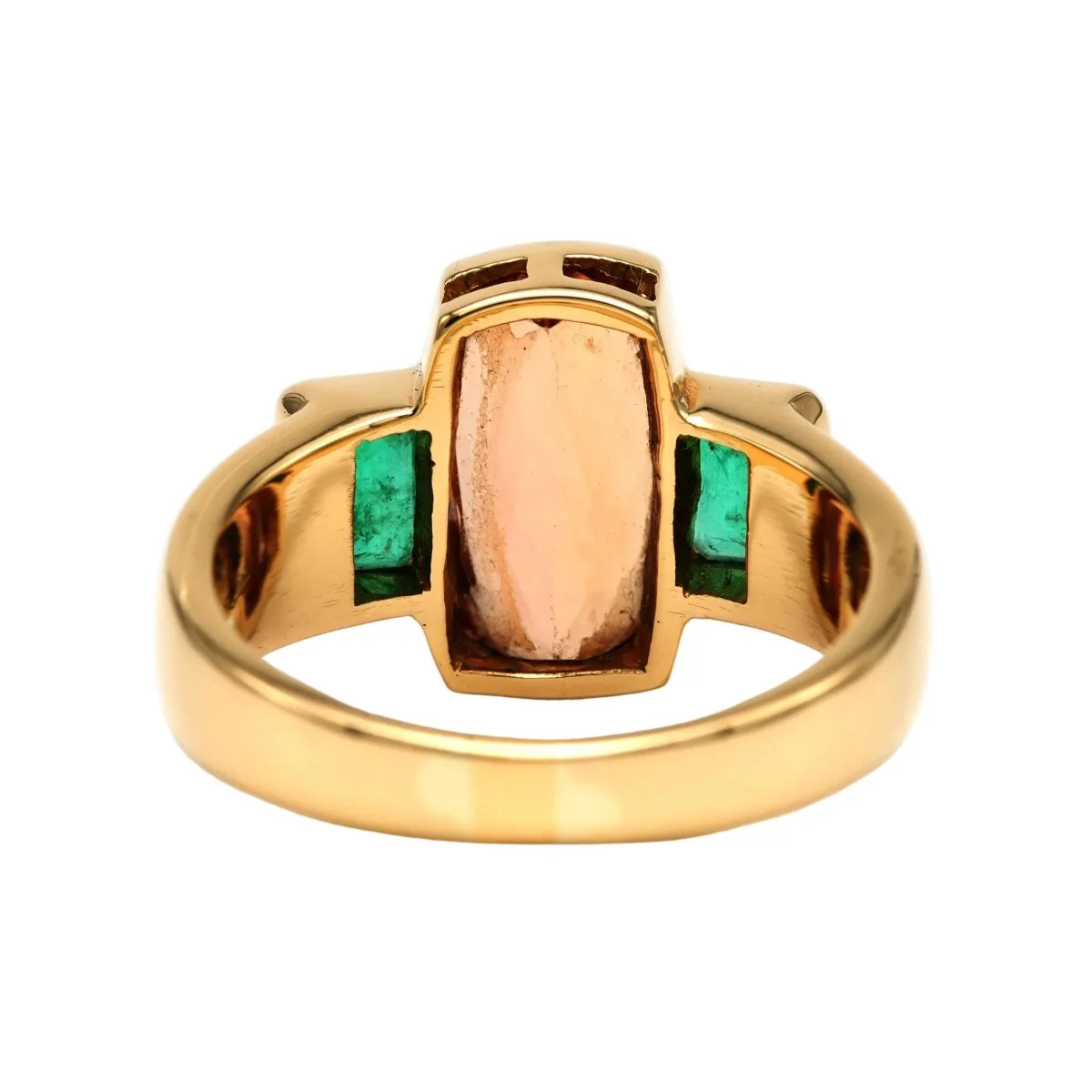 Bague en or jaune, topaze et émeraudes - Image 4