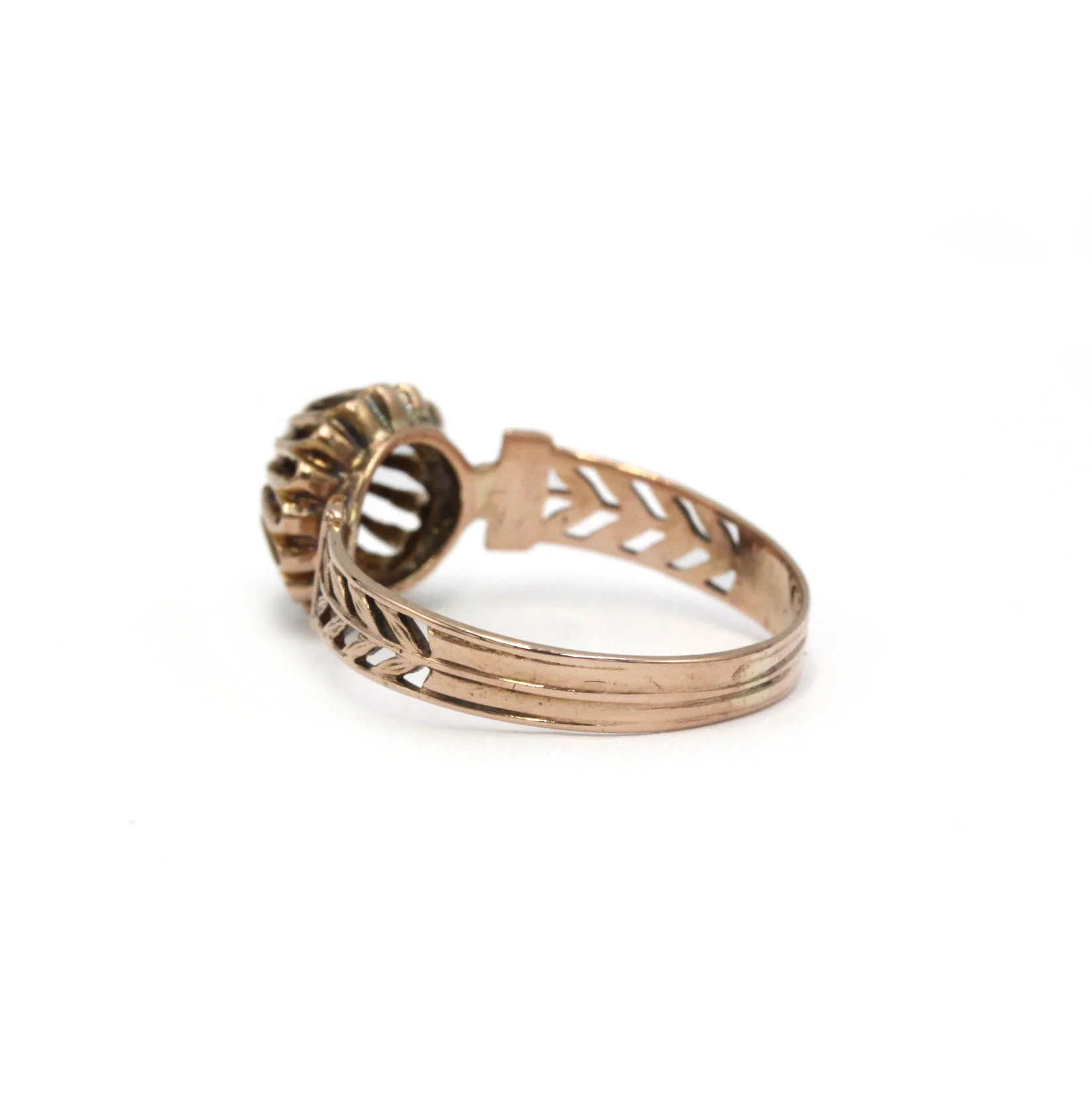 Bague en or rose 750 diamant taille rose - Image 4