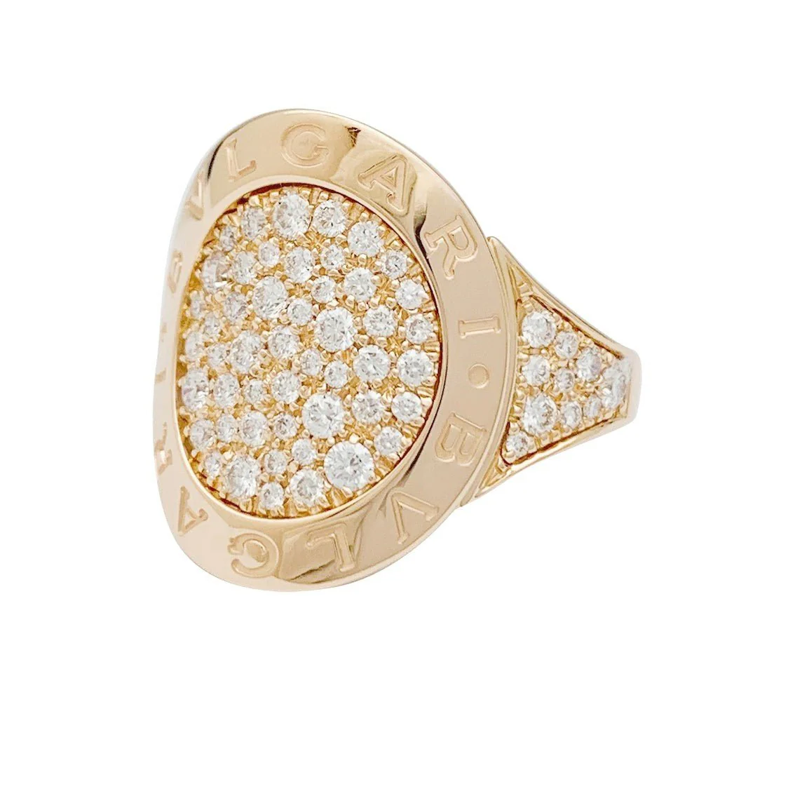 Bague BULGARI modèle "Bulgari Bulgari", en or rose et diamants