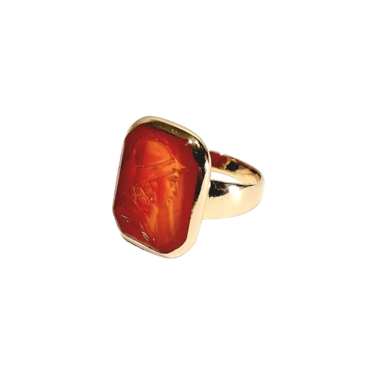 Bague en or rose et cornaline - Image 3