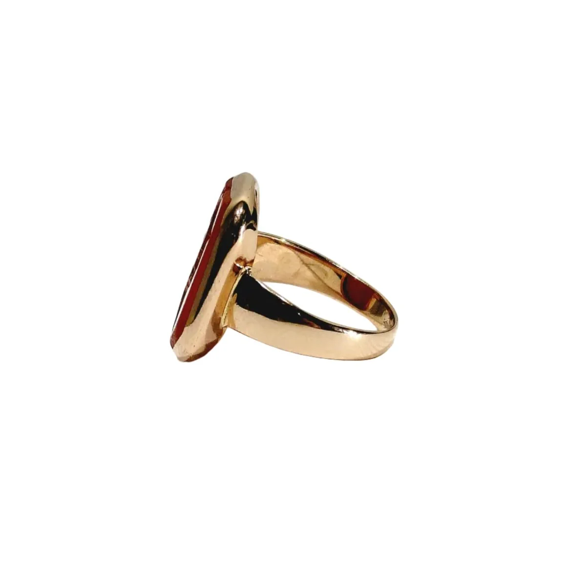 Bague en or rose et cornaline - Image 4