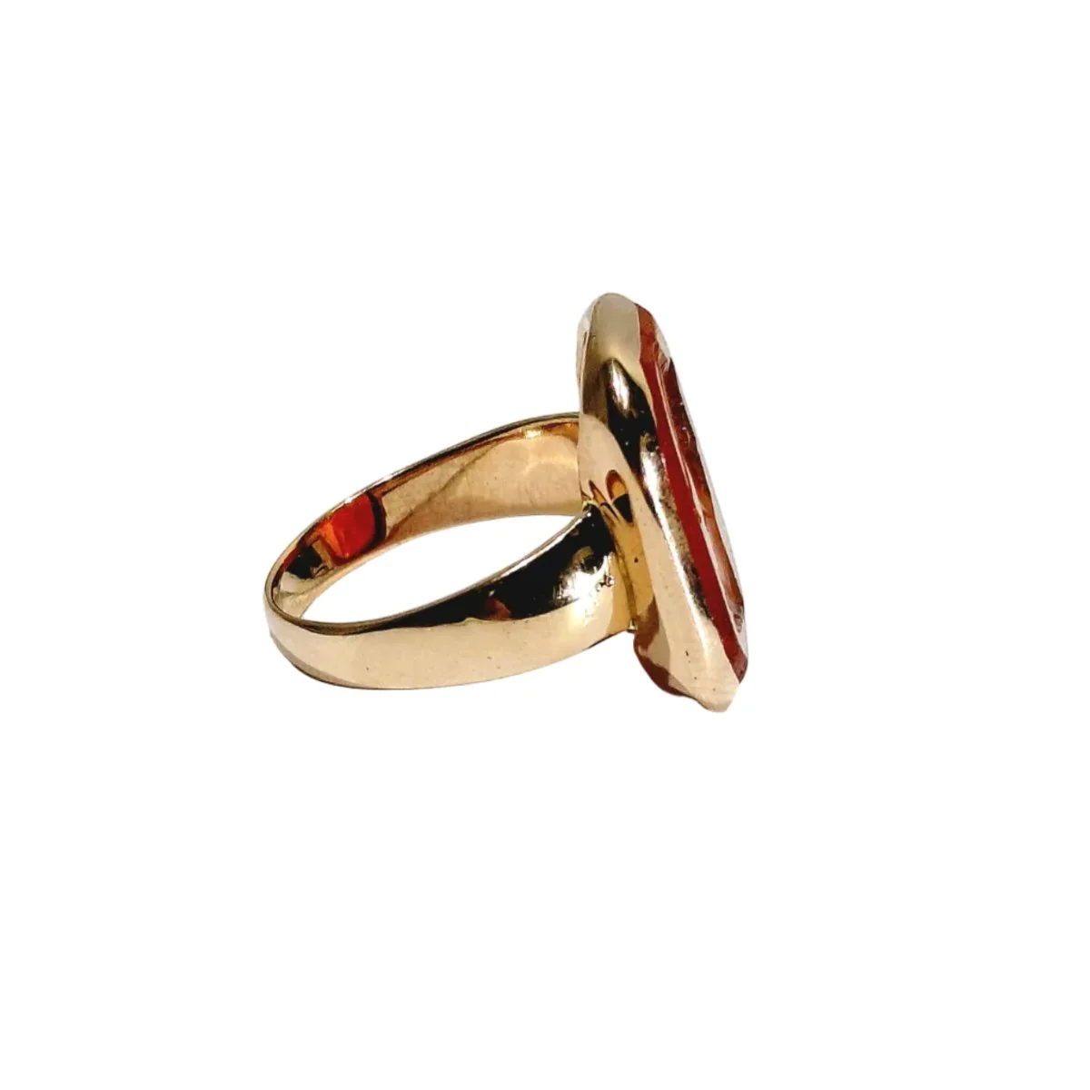 Bague en or rose et cornaline - Image 6