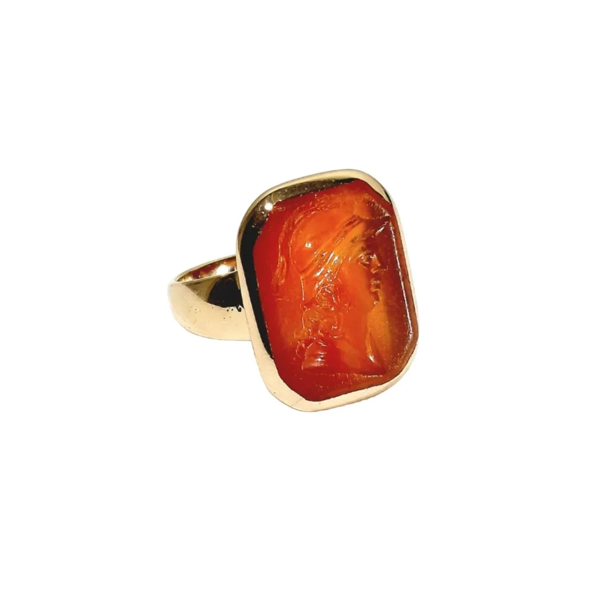 Bague en or rose et cornaline - Image 7
