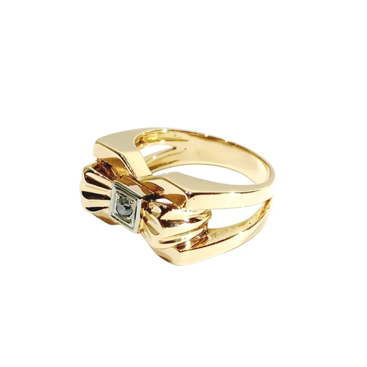 Bague en or rose et diamants - Image 3