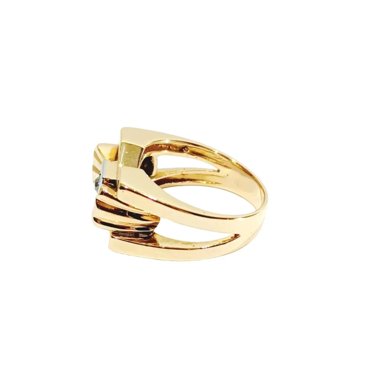 Bague en or rose et diamants - Image 4